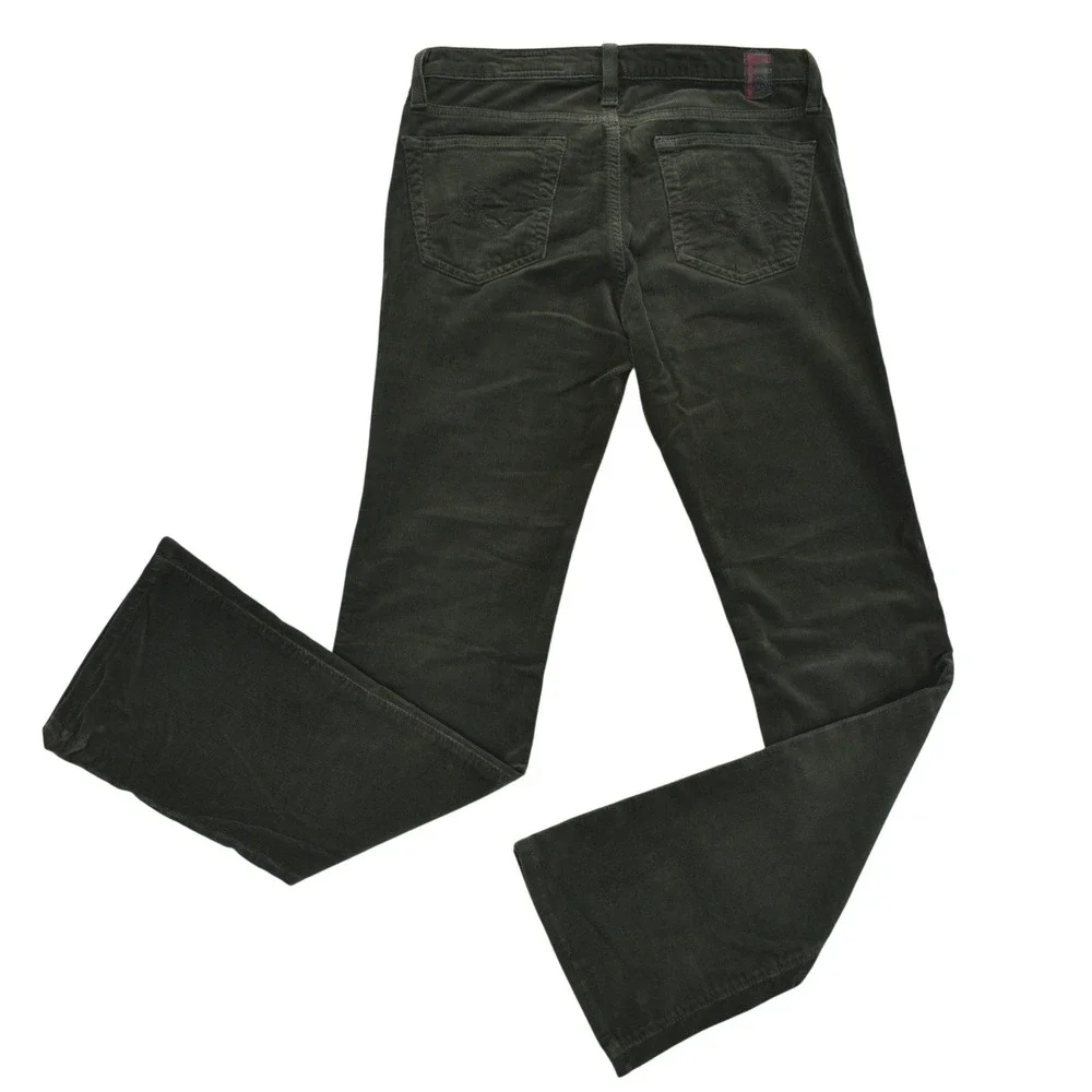AG Adriano Goldschmied The Angel Bootcut Corduroy Pants Green 27R Made in USA